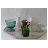 Glassware, includes two Lenox vases, and some