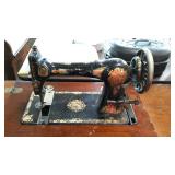 Jones Treadle Base Sewing Machine, includes the