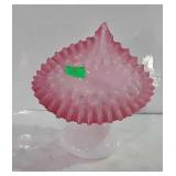 Jack-in-the pulpit 8" vase - pink cased milk glass
