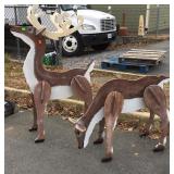 Two wooden reindeer for outdoor lawn decorations,