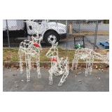 Three piece lighted reindeer family lawn