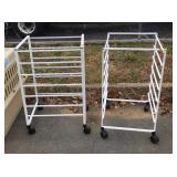 Two metal Elfa seven runner panels racks on