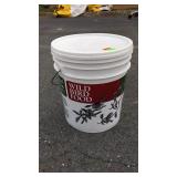 Partial bucket wild bird food