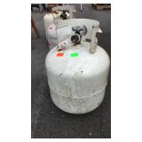 Partially filled gas propane tank