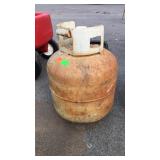 Partially full gas propane tank