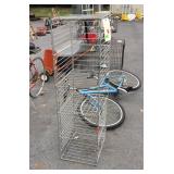 Older metal display shelf measures 15 inches wide