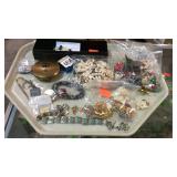 Tray of costume jewelry