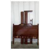 Oak Bed, old oak mid back headboard with low