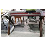 Glass topped computer work desk, missing slide