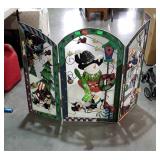 Snowman fire place screen