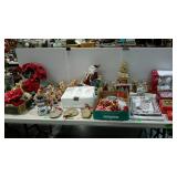 Christmas decor - ornaments, snowman figures, tree