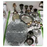 Service pieces, mostly silver plate - hand