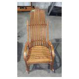 Oak slat back rocking chair in Amish style. Great