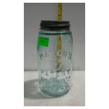 Quart aqua blue glass Mason