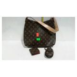 Louis Vuitton purse with flip phone case and coin