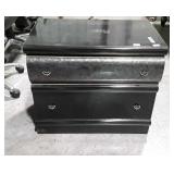 Night stand, black lacquer finish with two