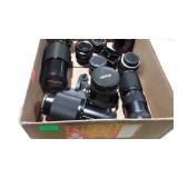 Camera lenses - Ten total with two cases, Vivitar,