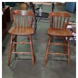 Counter height stools, matched maple pair