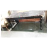 Black farm style table, top needs to be repainted