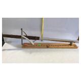 Hunting sword on antler holder base- silver stag