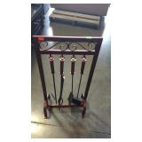 Fireplace set on  stand