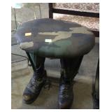 Army uniform combat boot stool 17x19