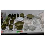 Household - clear glass bowls, candle holders,