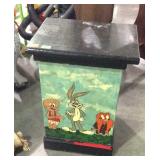 Bugs bunny painted trash can 15x12x21