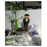 Christmas decor- glitter and fairy ornaments, card