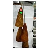 Pendant lighting - set of four with tiger striped