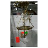 Lighting - double bulb hall chandelier with etched