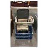 Tote and crate full of records 33RPMs