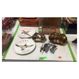 Barware - pourers, jigger, advertisement plates,