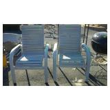 Set of 4 lawn chairs with aluminum frames and