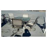 Patio Table Set, brown color aluminum framed with