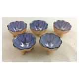 Five matching salt dips