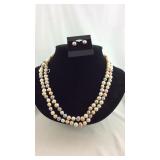 46 inch Freshwater Pearls Necklace and earrings