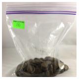 Bag of wheat and Lincoln pennies, weighs 2 pounds