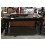 Black farm style table, top needs to be repainted