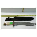 Knife with leather sheath - 12" long made in