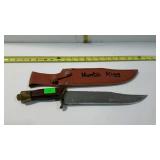 Knife with "Hunter King" leather sheath - 10" long