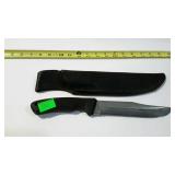 CRKT sawtooth knife with leather sheath - 6-1/2"