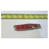 Case XX pocket knife, 3" long, red & white