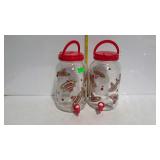 Two sun tea gallon jars with sombrero designs