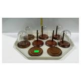 Nine Dome Pocket Watch Displays, 5 have the glass