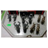 Hardware, solder figure and stag head animal