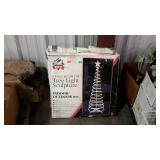 Two six foot spiral light tree yard sculptures,