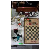 Rotary princess phone, checkerboard, key rack and