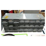 Multi drawer parts bin. Grey steel. 24 drawers.