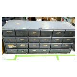Multi drawer parts bin. Grey steel. 24 drawers.